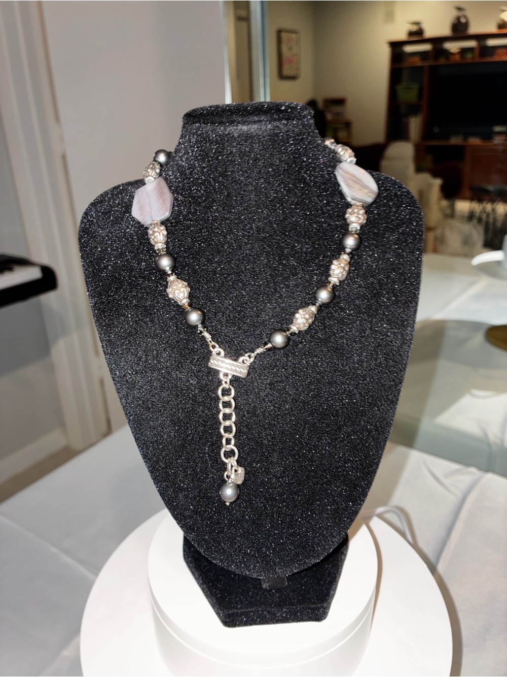 Brighton Neptune's Rings Grey Mother of Peral Convertible Necklace Lanyard